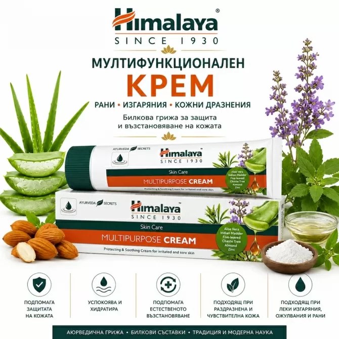 Мултифункционален крем - При охлузване и зачервяване на кожата, Himalaya Wellness, 20 g
